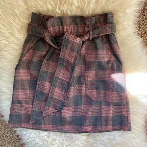 Red and Black Plaid Mini Skirt
